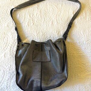 Times Arrow Womens Mini Bucket Purse - Crossbody - black and silver